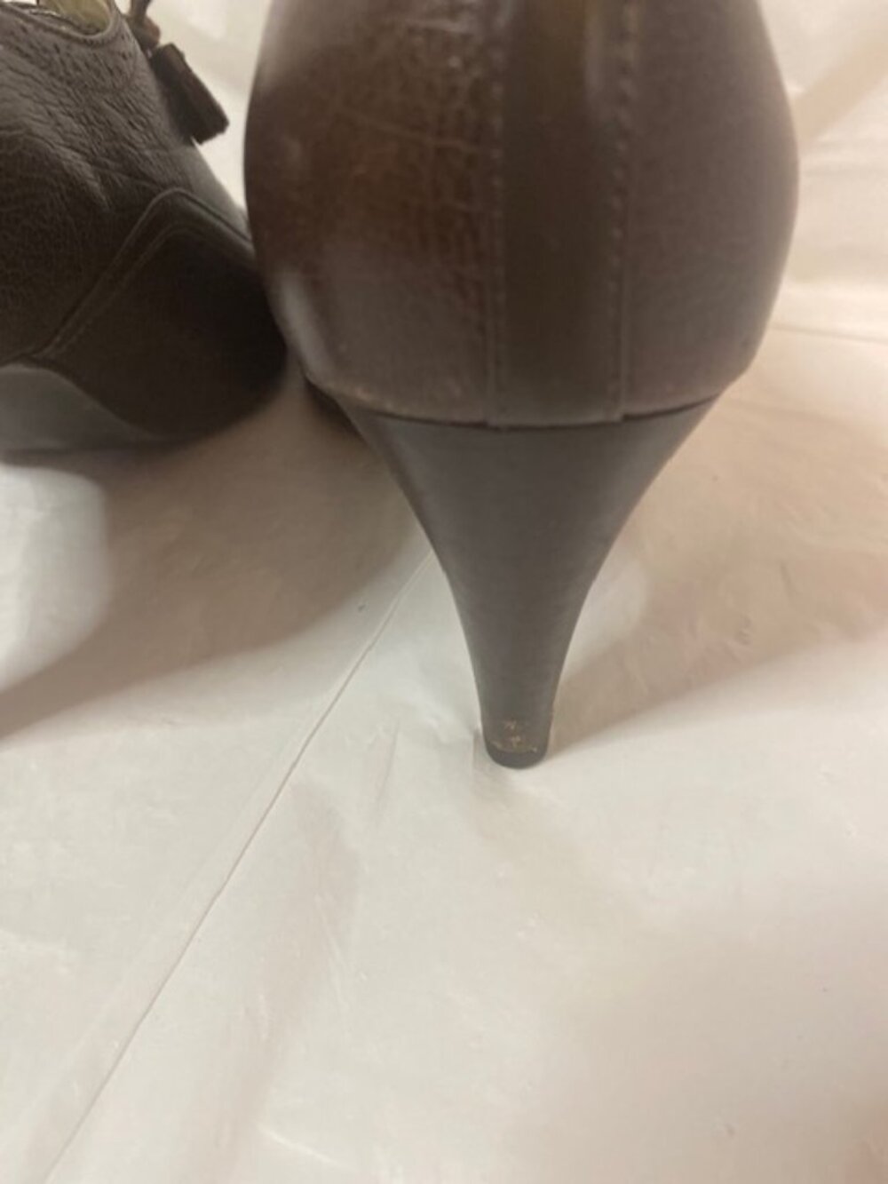 Talbots Leather Oxford Heels Dark Brown Size 8.5 M - Picture 7 of 9